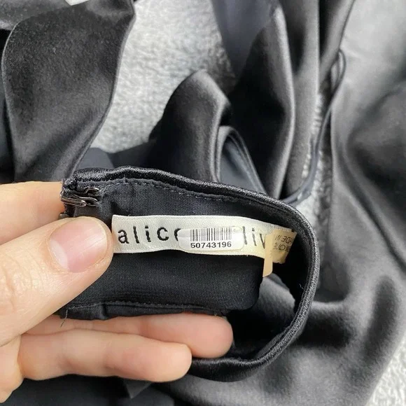 Alice + Olivia Flare Dress Womens 2 Black - Picture 10 of 16